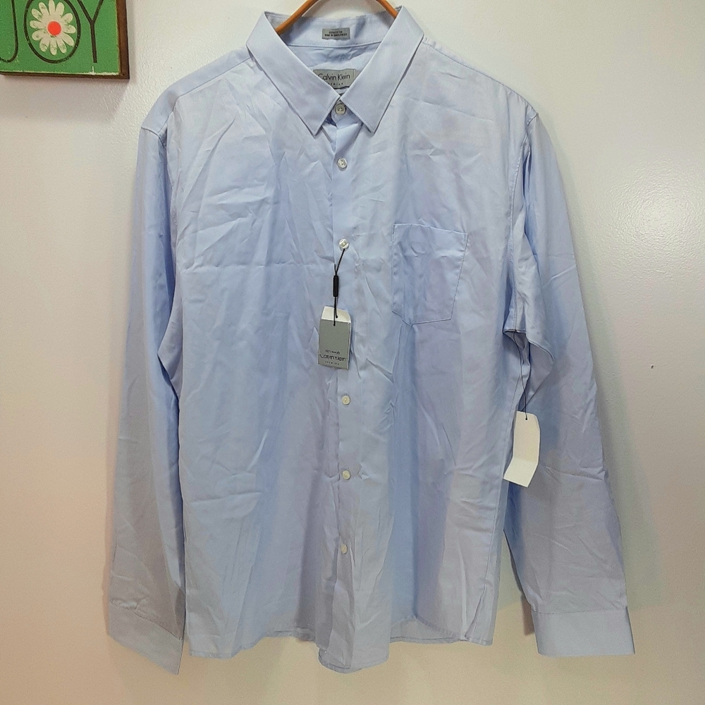 Calvin Klein NWT Men's Shirt X Lg Lux 120's 2 ply